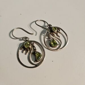 Peridot 925 Yin and Yang Sun and Moon Earrings